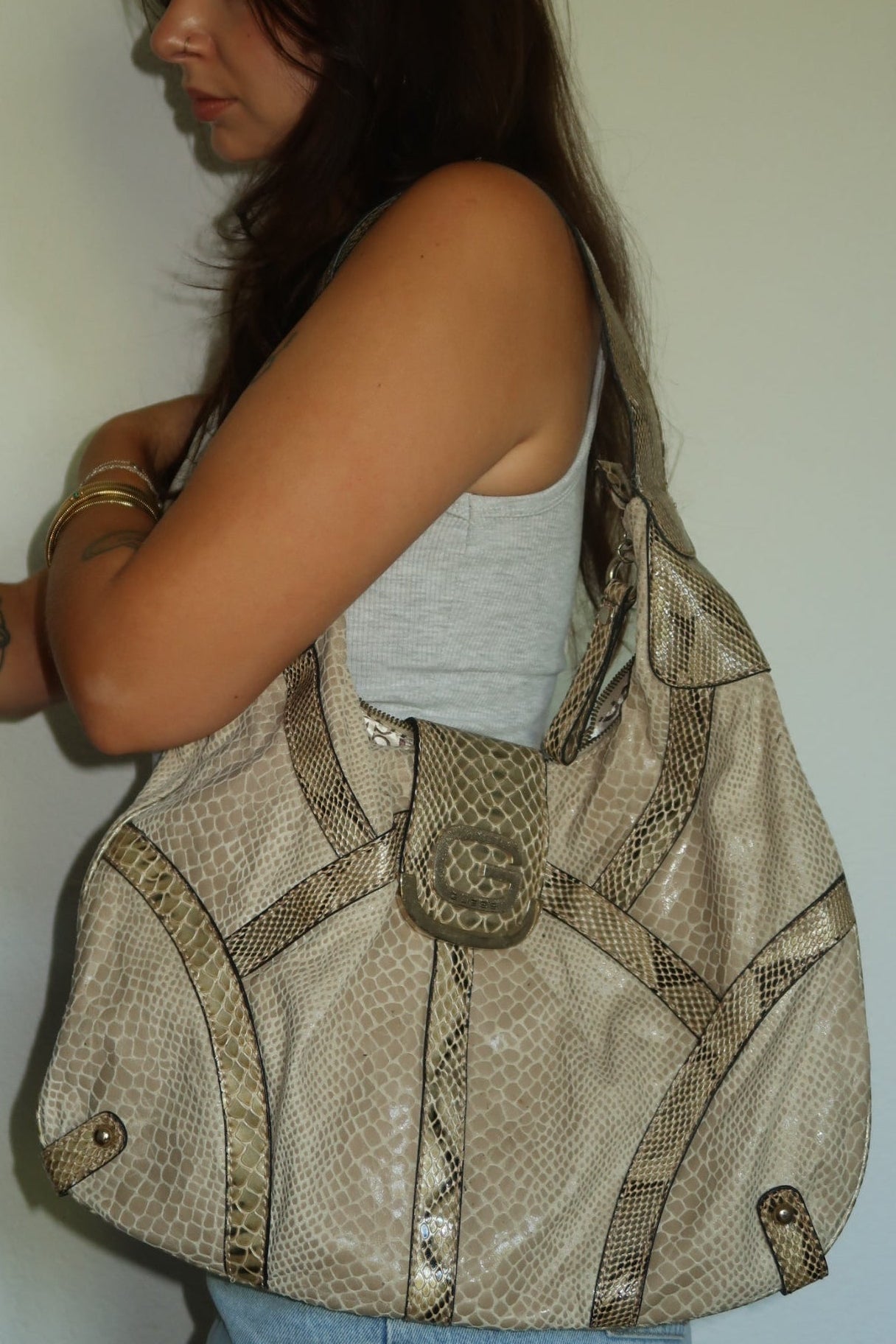 Vintage Guess Python Shopper
