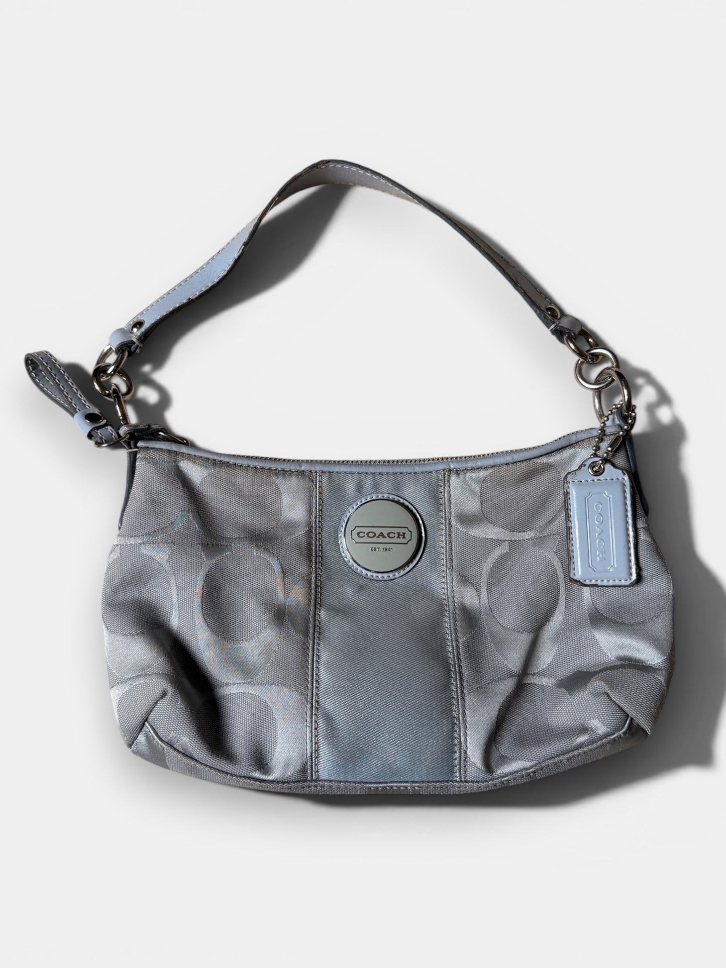 Vintage Coach Schultertasche Hellblau