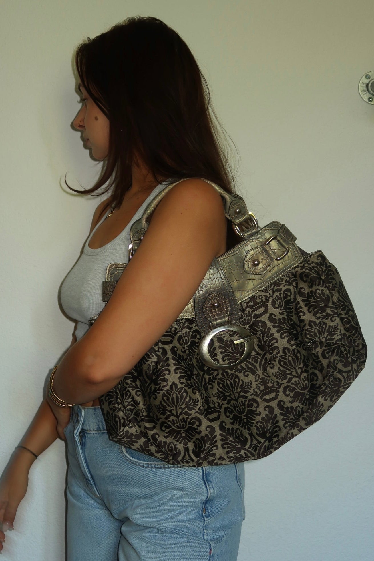 Vintage Guess Jacquard Shopper