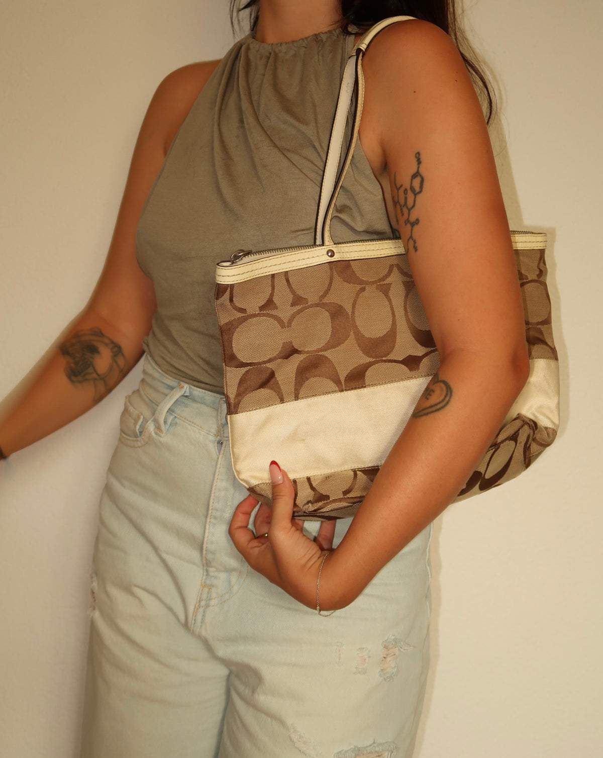 x Vintage Coach Signature Tote Bag – Braun & Creme