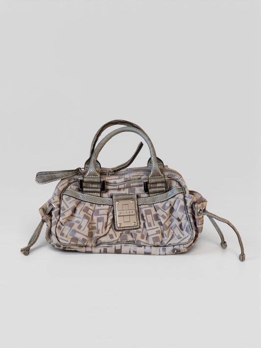Vintage Guess Mini Handtasche Grau Beige Y2K