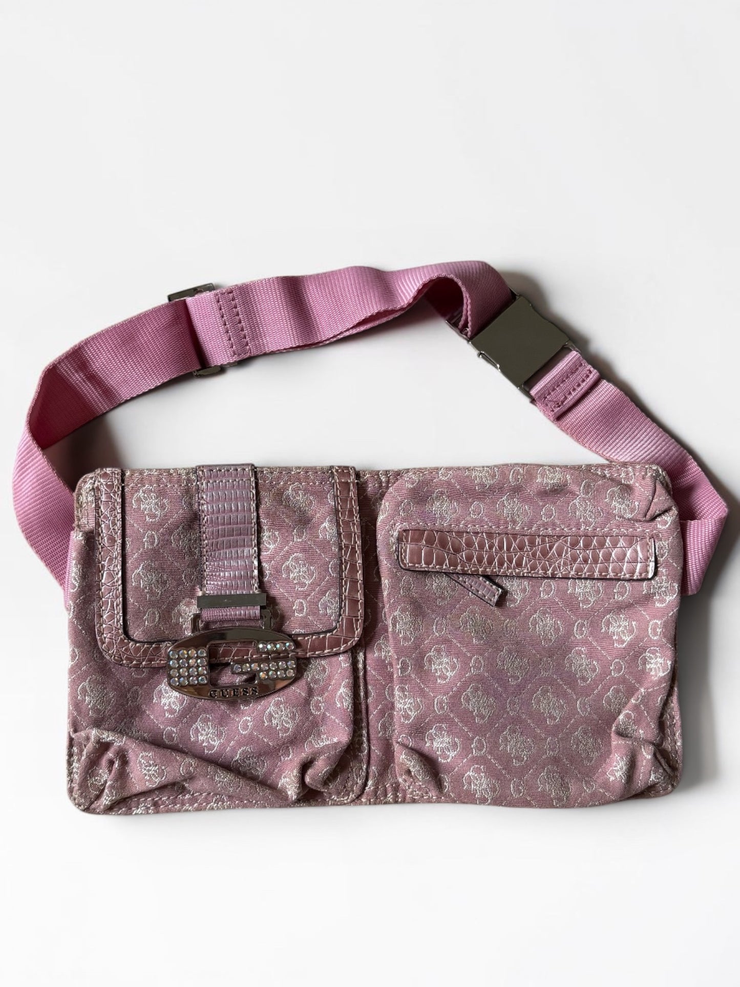 Vintage Guess Y2K Monogram Bauchtasche