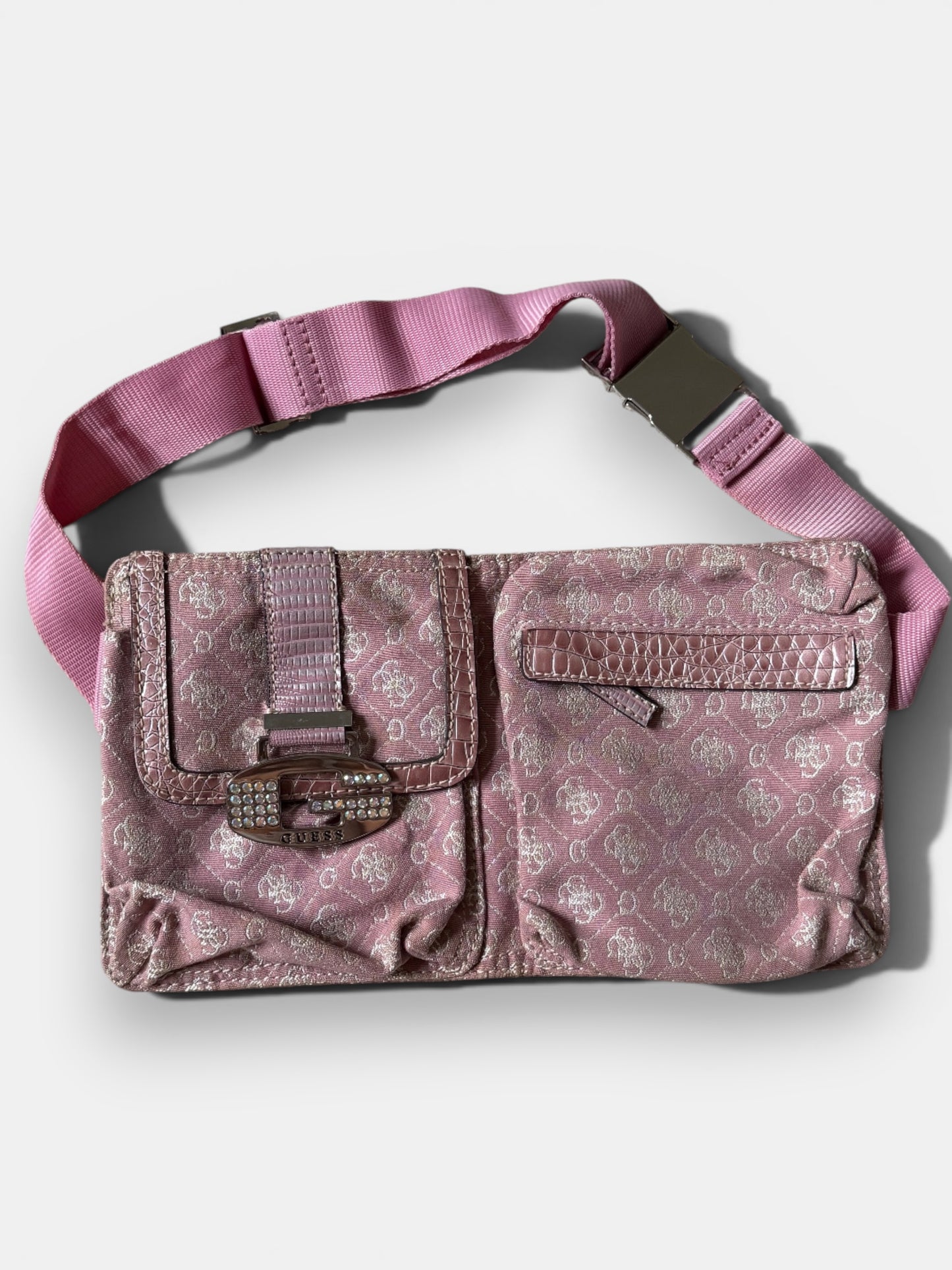 Vintage Guess Y2K Monogram Bauchtasche
