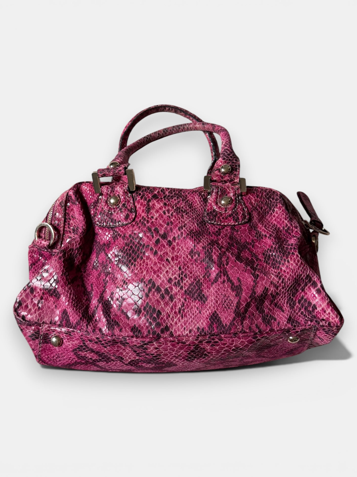 Vintage Guess Schultertasche Pink Snake Print