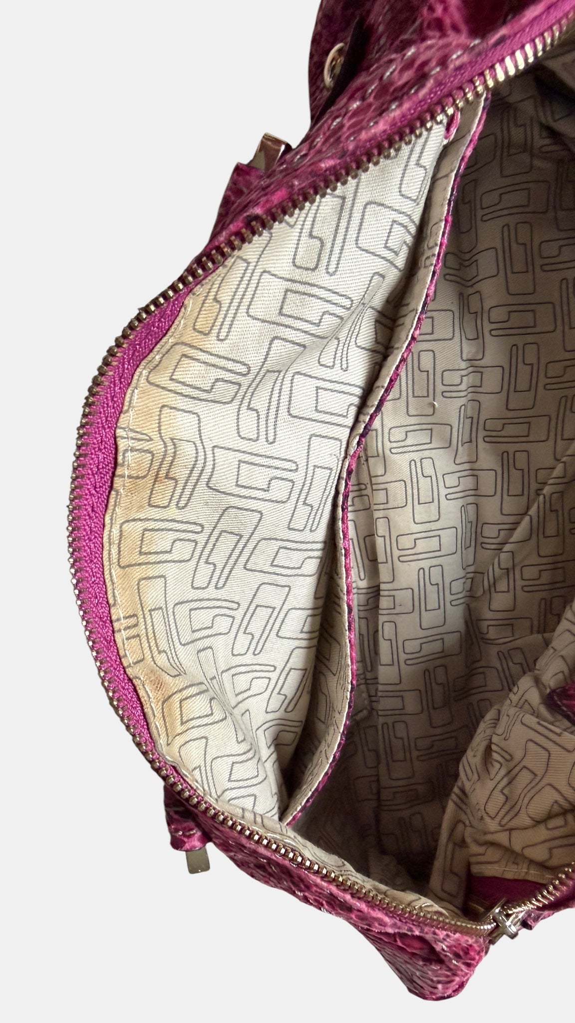 Vintage Guess Schultertasche Pink Snake Print