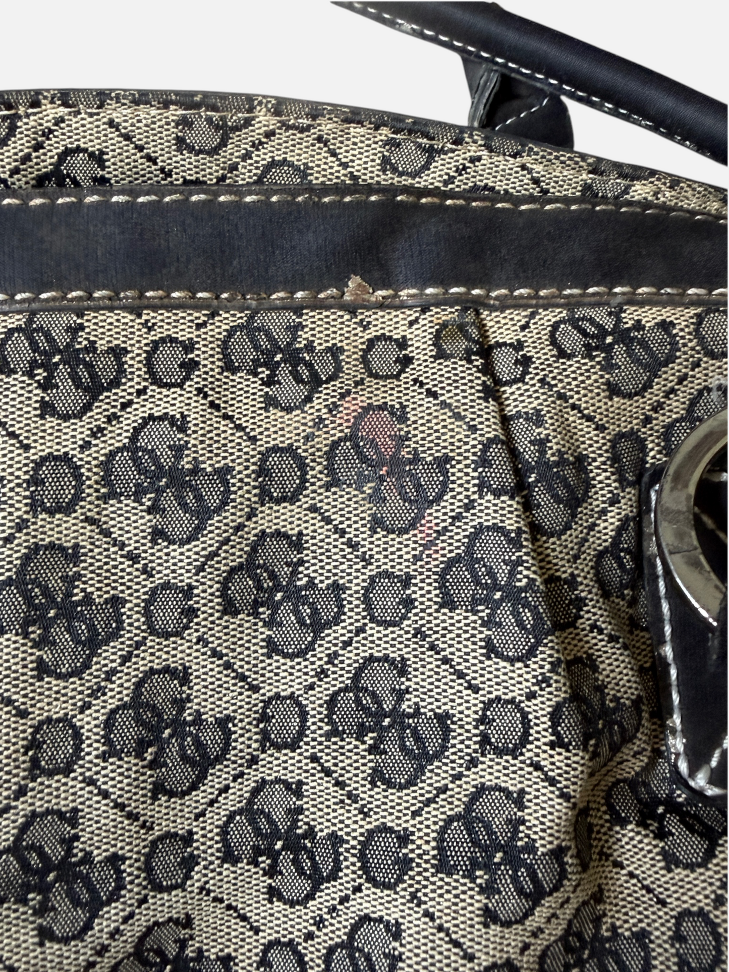 Vintage Guess Shopper Beige Schwarz Monogramm