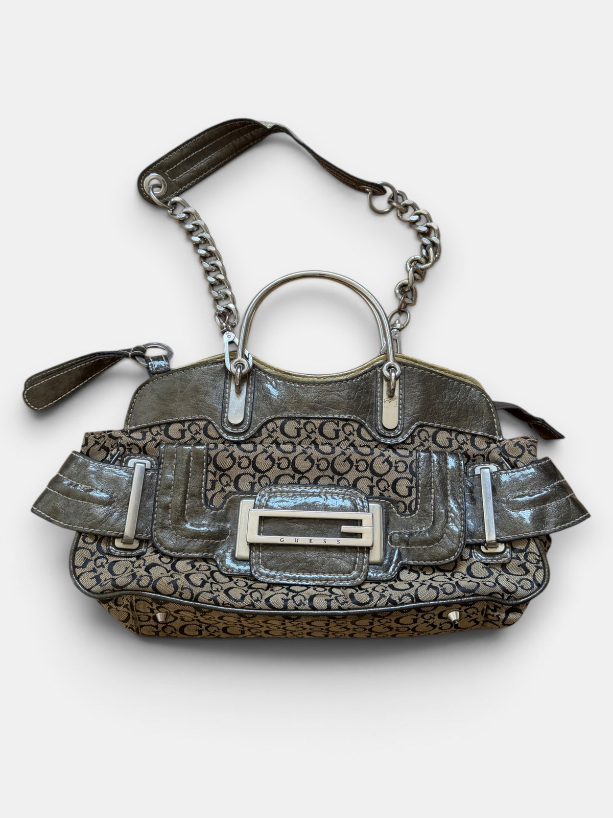 Vintage Guess Handtasche Beige mit Monogramm