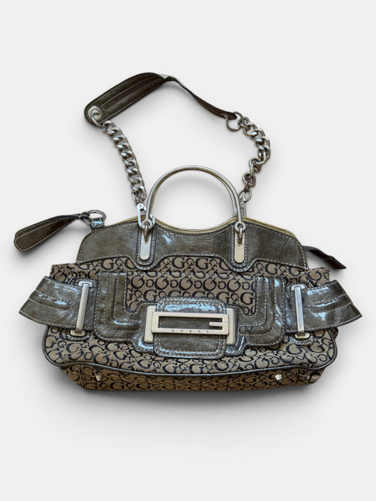 Vintage Guess Handtasche Beige mit Monogramm