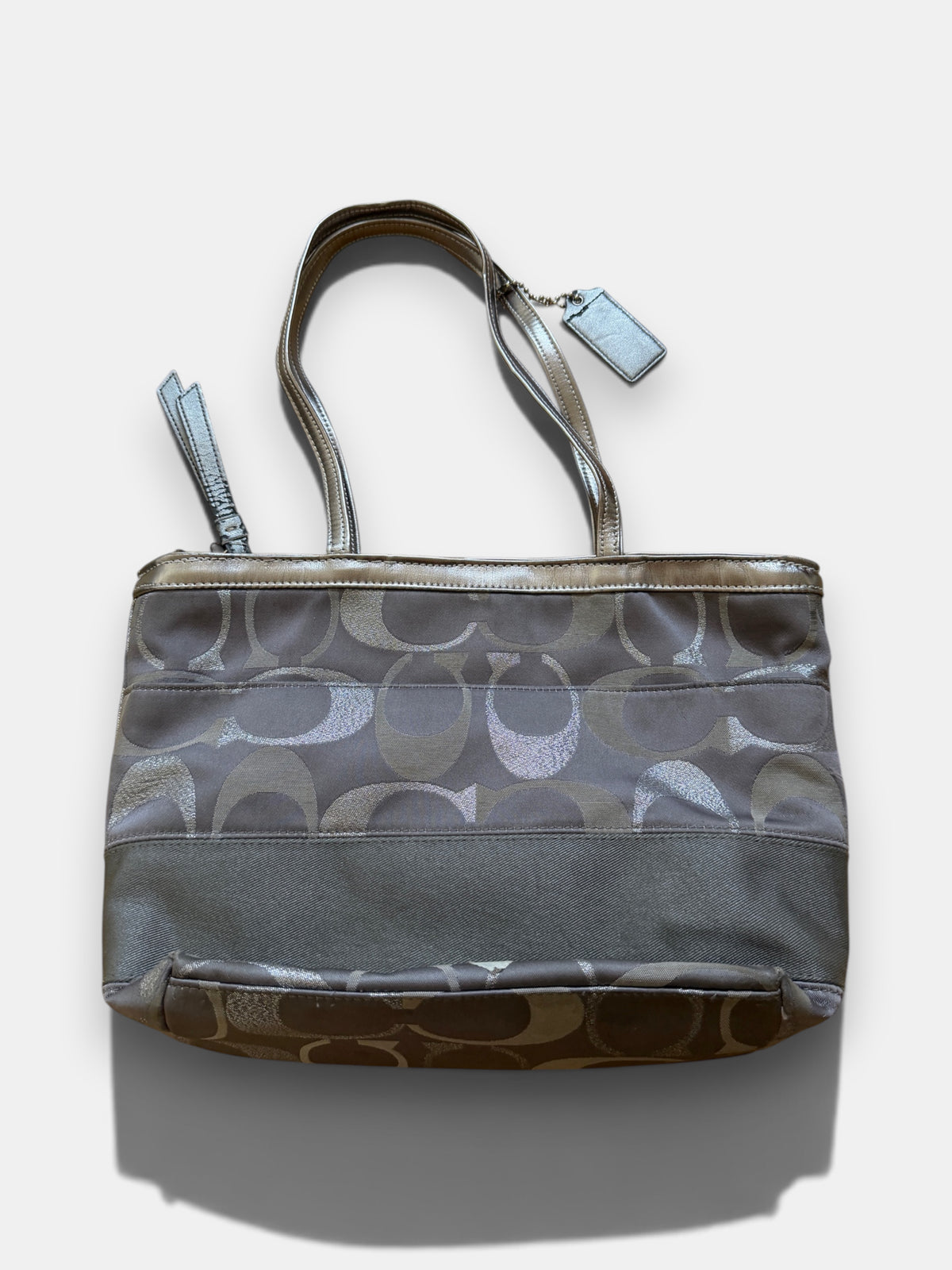 x Vintage Coach Handtasche Grau & Silber
