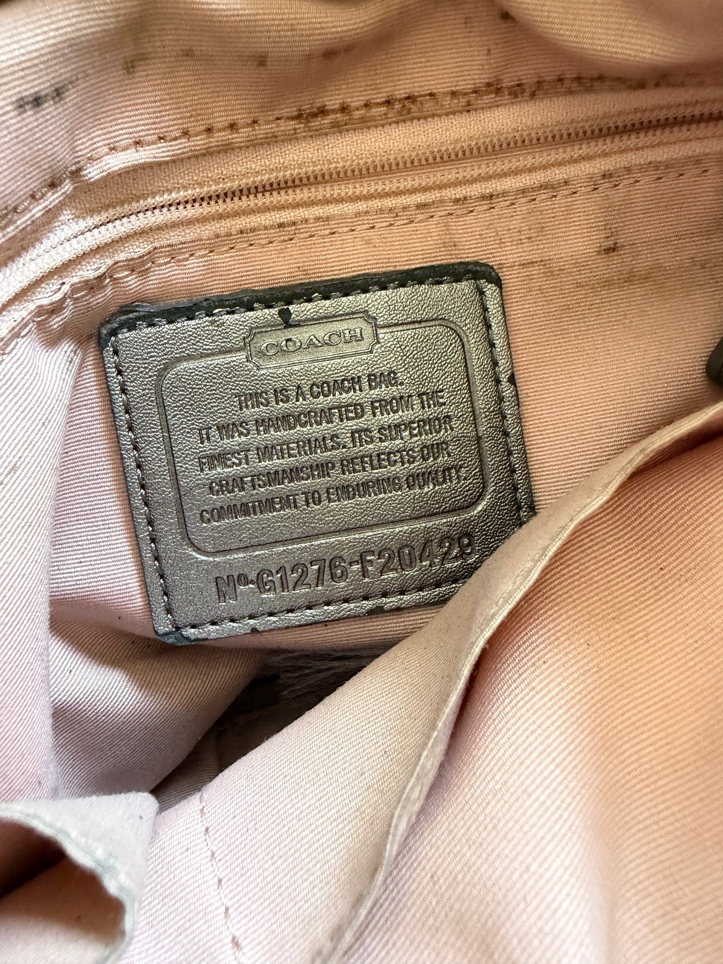 x Vintage Coach Handtasche Grau & Silber