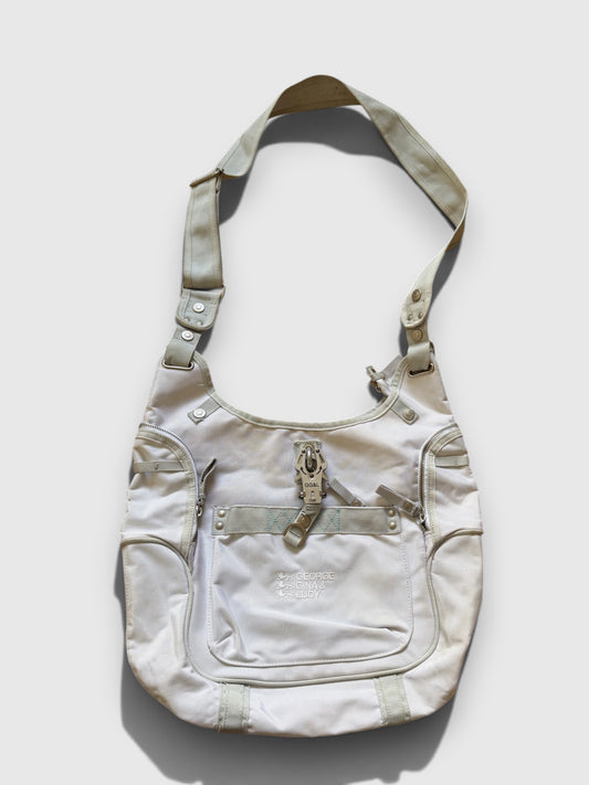 x Vintage George Gina & Lucy Schultertasche Weiss