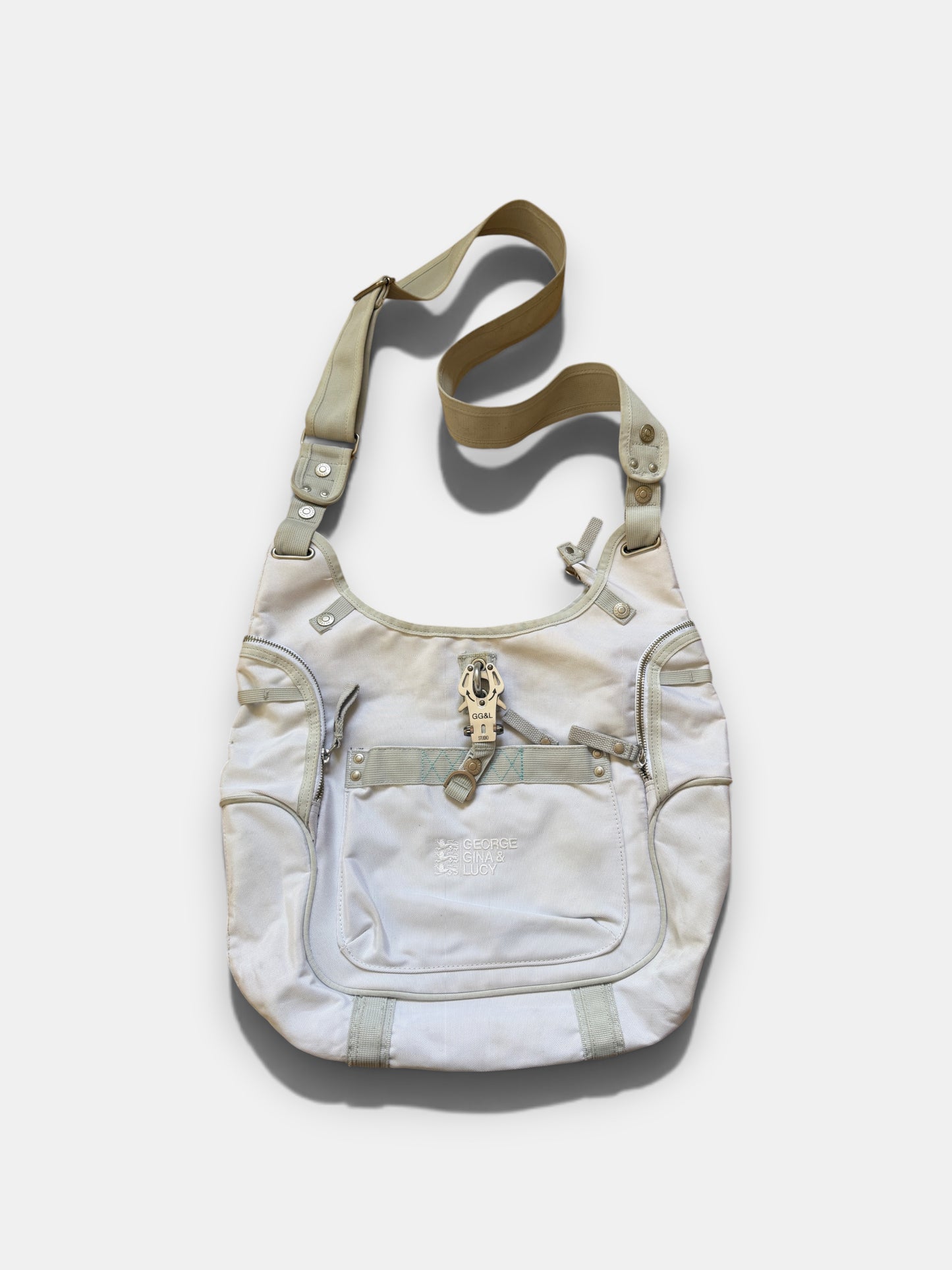 x Vintage George Gina & Lucy Schultertasche Weiss