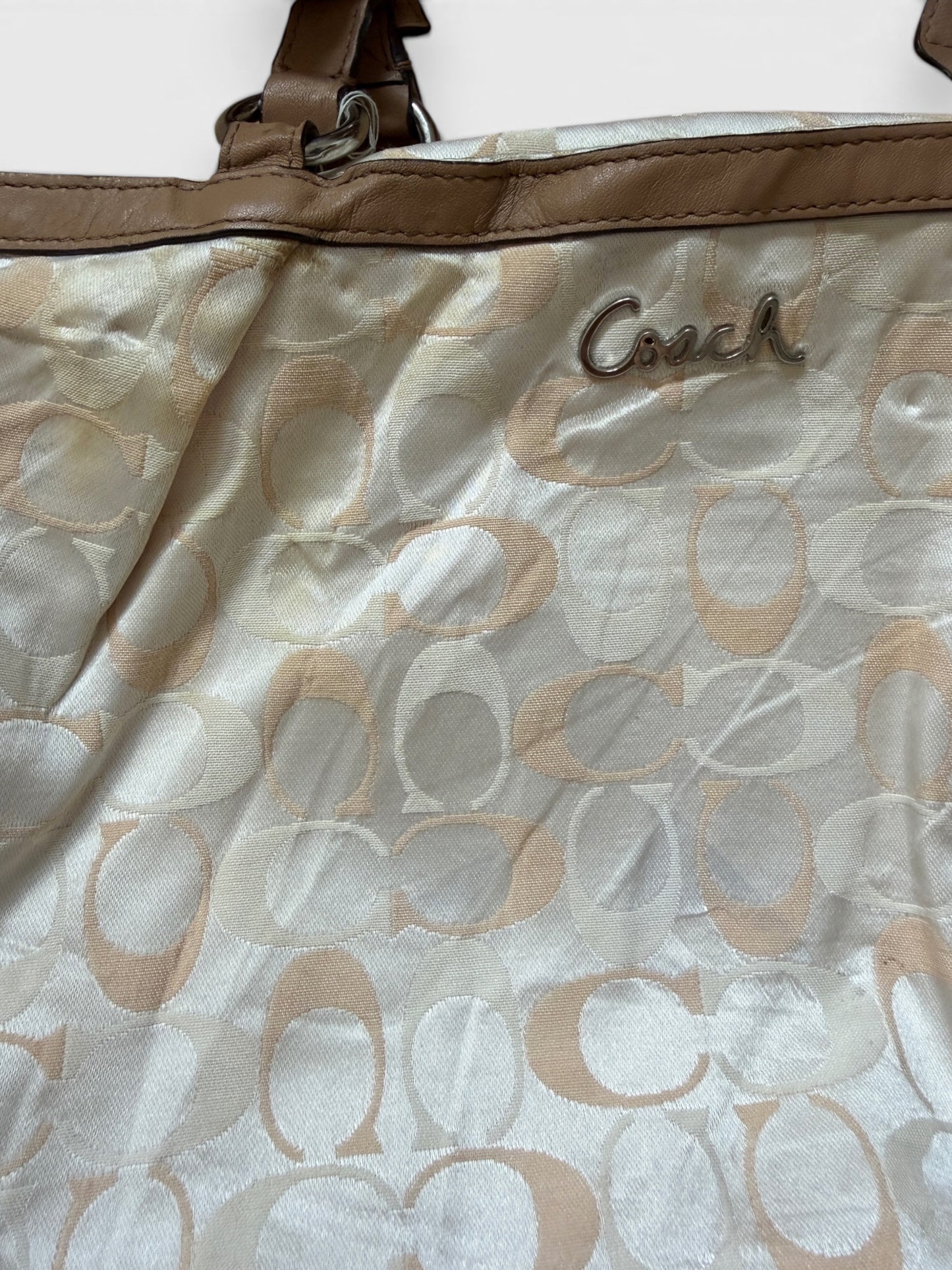 x Vintage Coach Signature Tote Bag – Creme & Beige