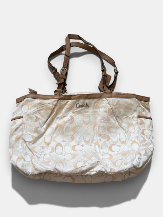 x Vintage Coach Signature Tote Bag – Creme & Beige