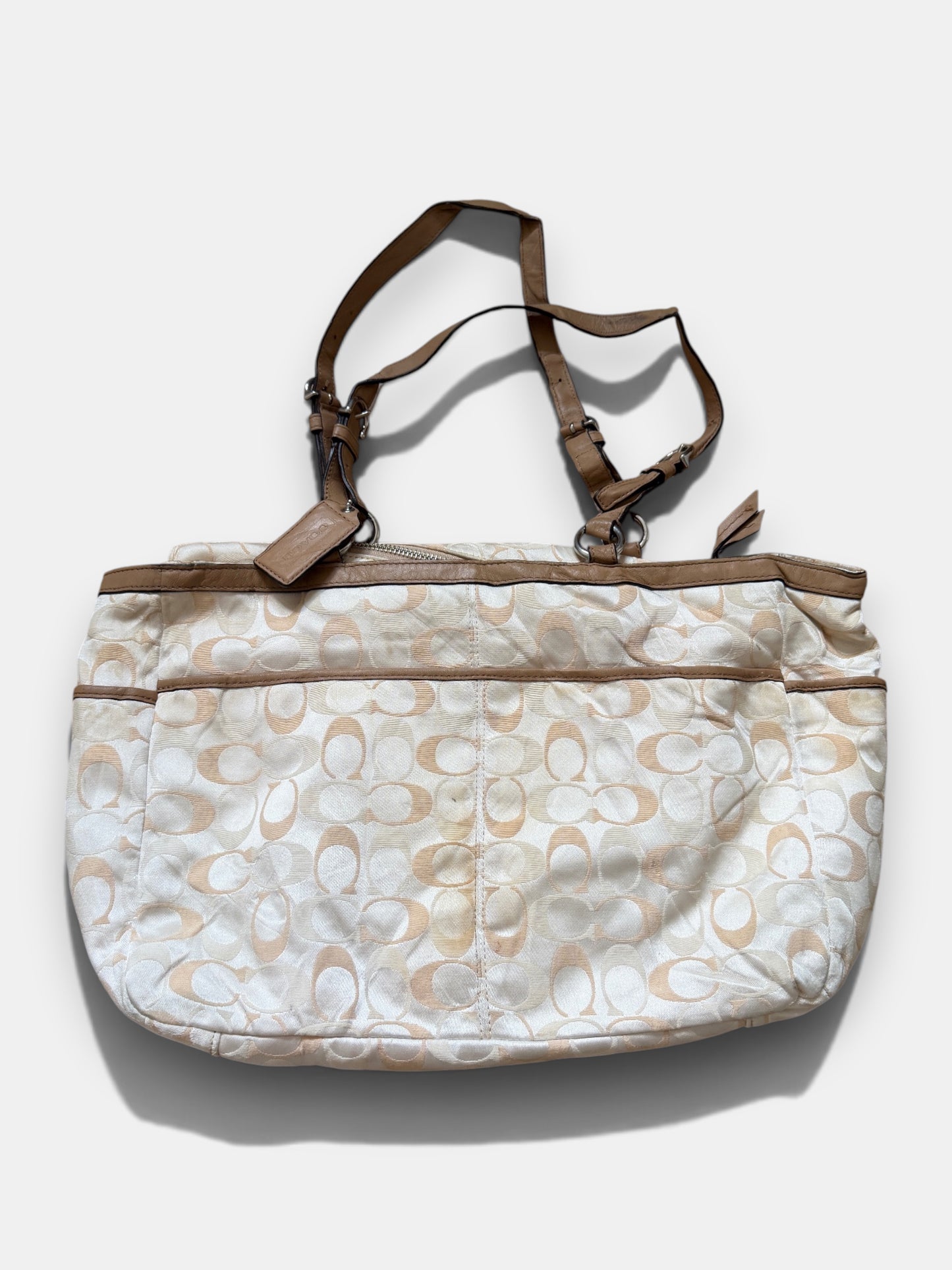 x Vintage Coach Signature Tote Bag – Creme & Beige