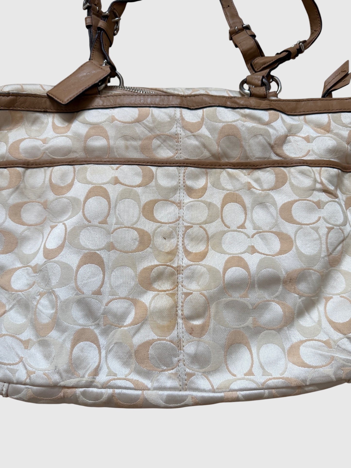 x Vintage Coach Signature Tote Bag – Creme & Beige