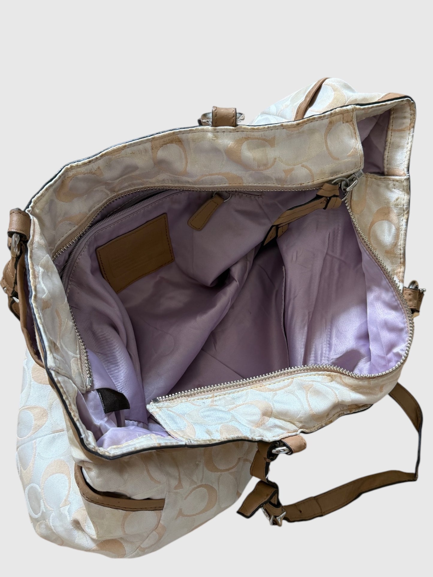x Vintage Coach Signature Tote Bag – Creme & Beige