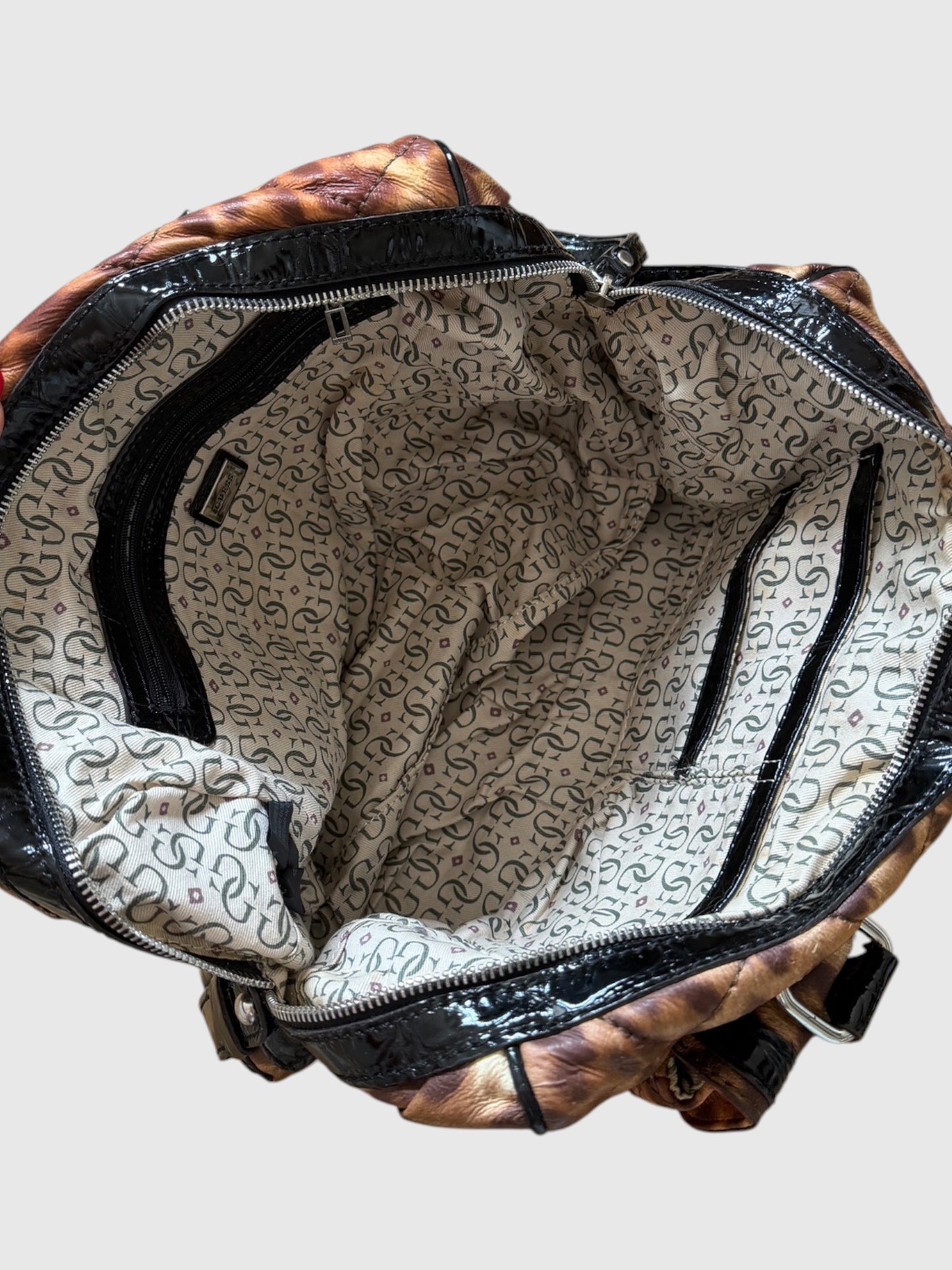 Vintage Guess Leo Handtasche – Braun & Schwarz