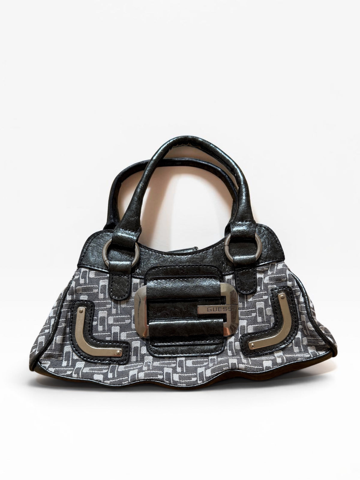 Vintage Guess Mini Handtasche Schwarz Grau