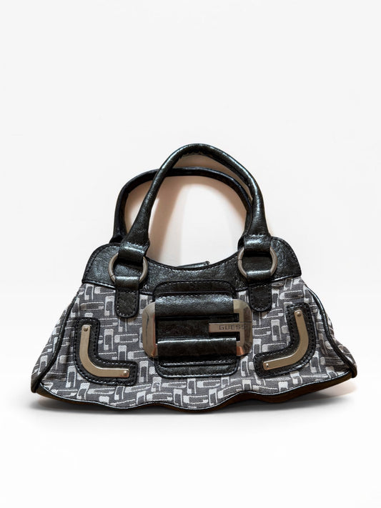 Vintage Guess Mini Handtasche Schwarz Grau