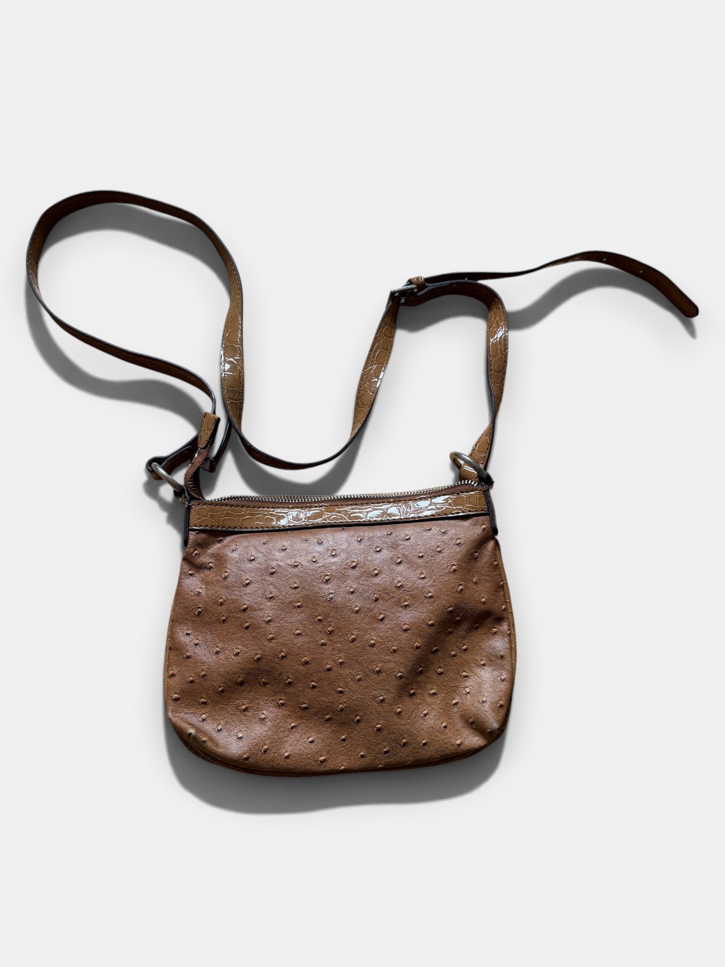 Vintage Guess Crossbody Tasche Braun Kroko Y2K