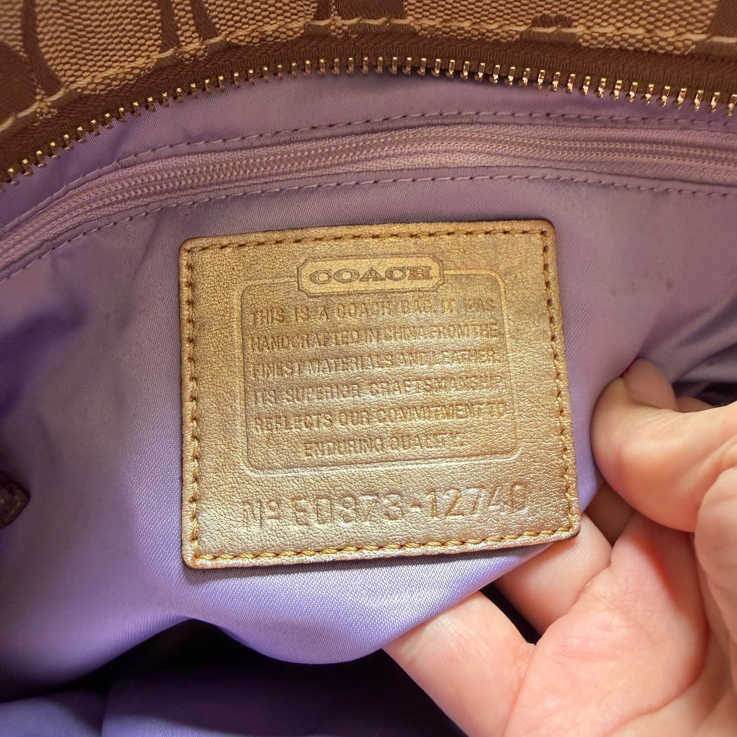 Vintage Coach Patchwork Handtasche Metallic Braun Y2K