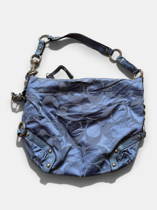 Vintage Coach Schultertasche Blau Signature Y2K