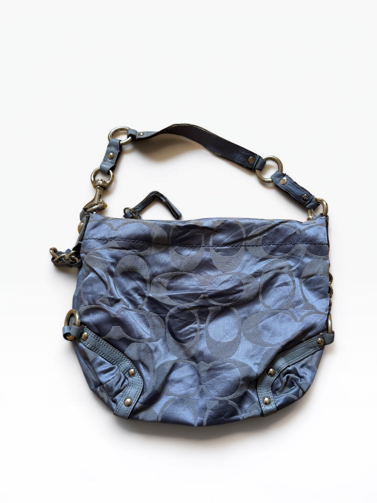 Vintage Coach Schultertasche Blau Signature Y2K