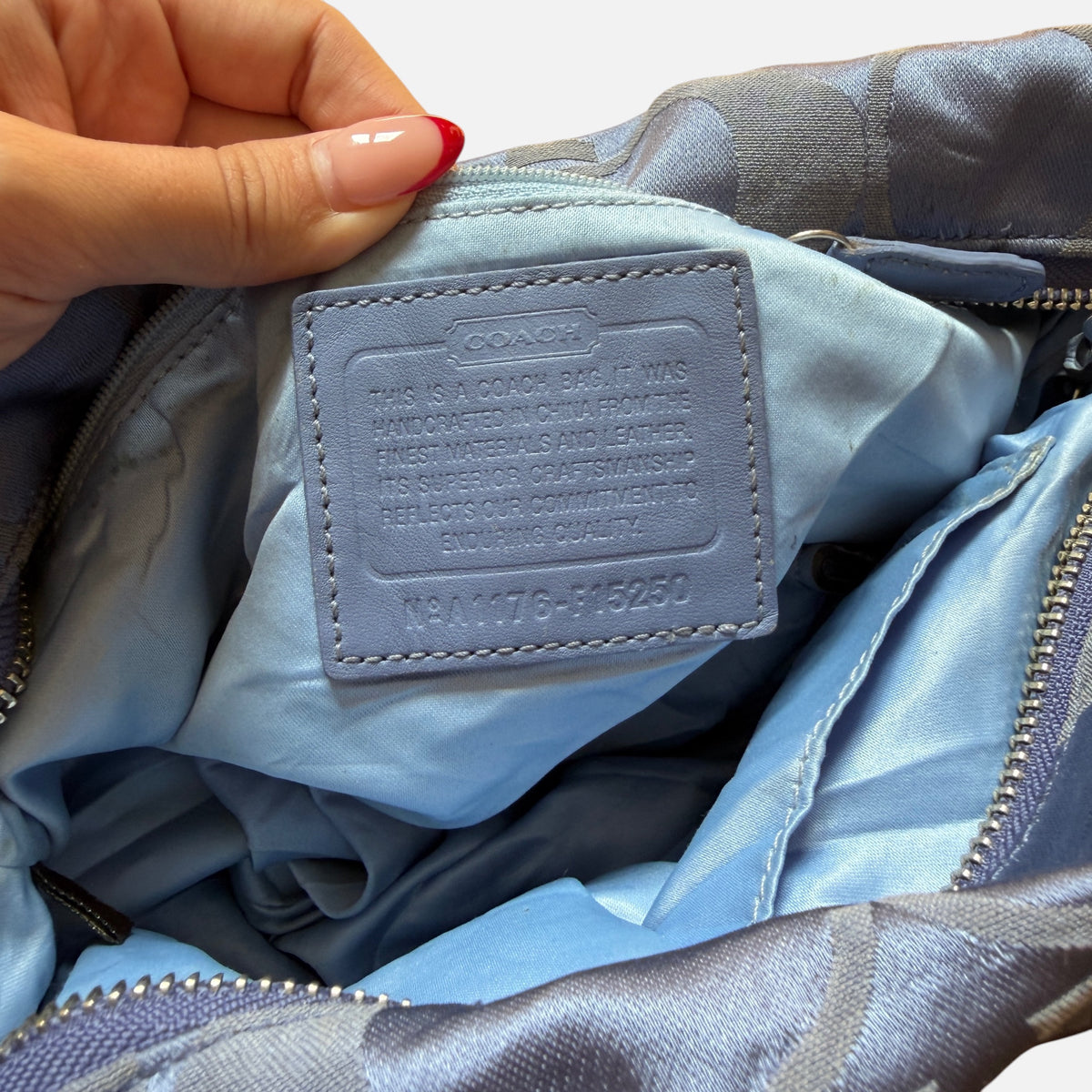 Vintage Coach Schultertasche Blau Signature Y2K