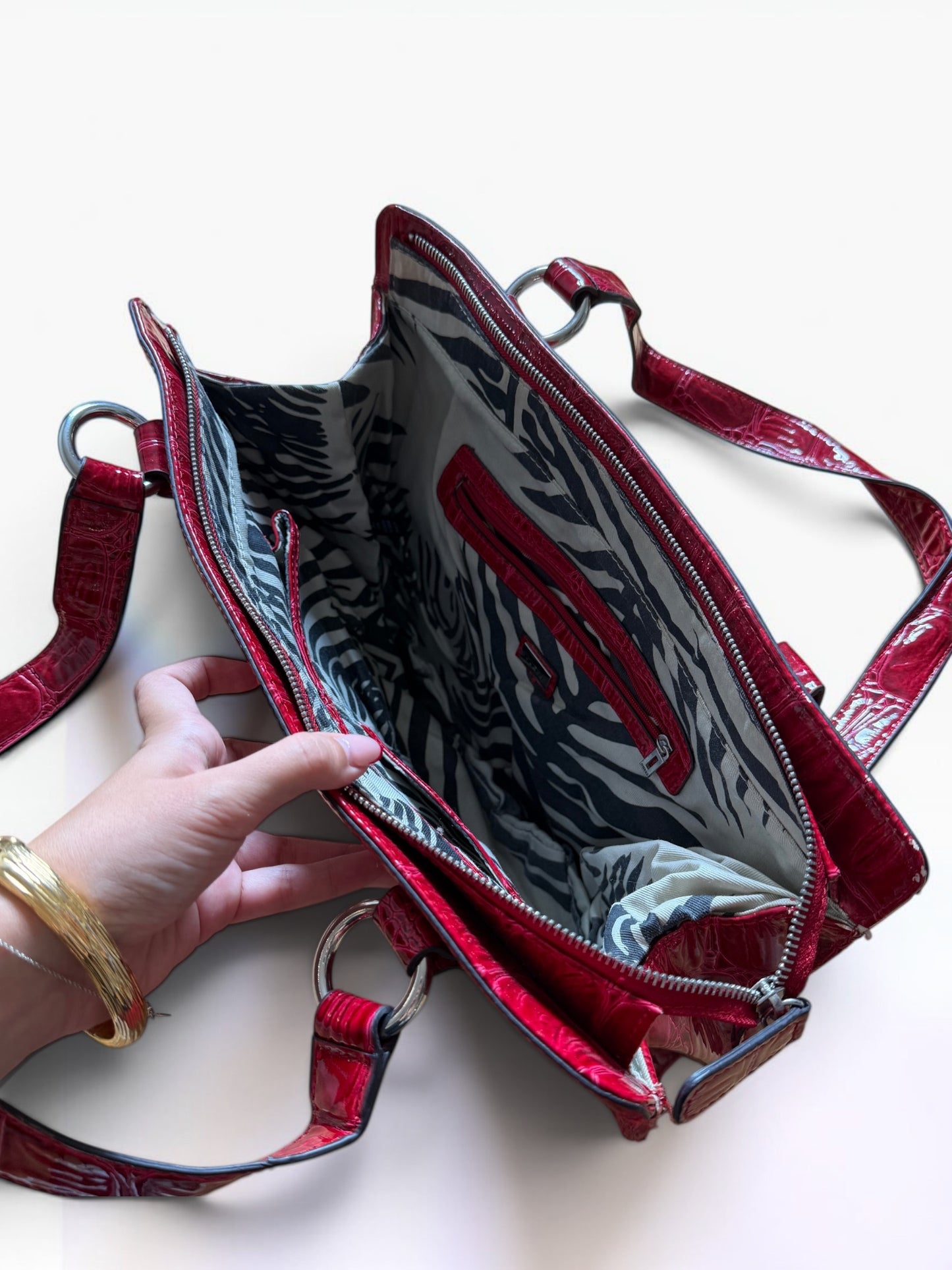 x Vintage Guess Shopper Rot Kroko Y2K