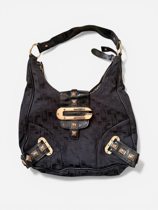 Guess Schultertasche Schwarz mit Nieten