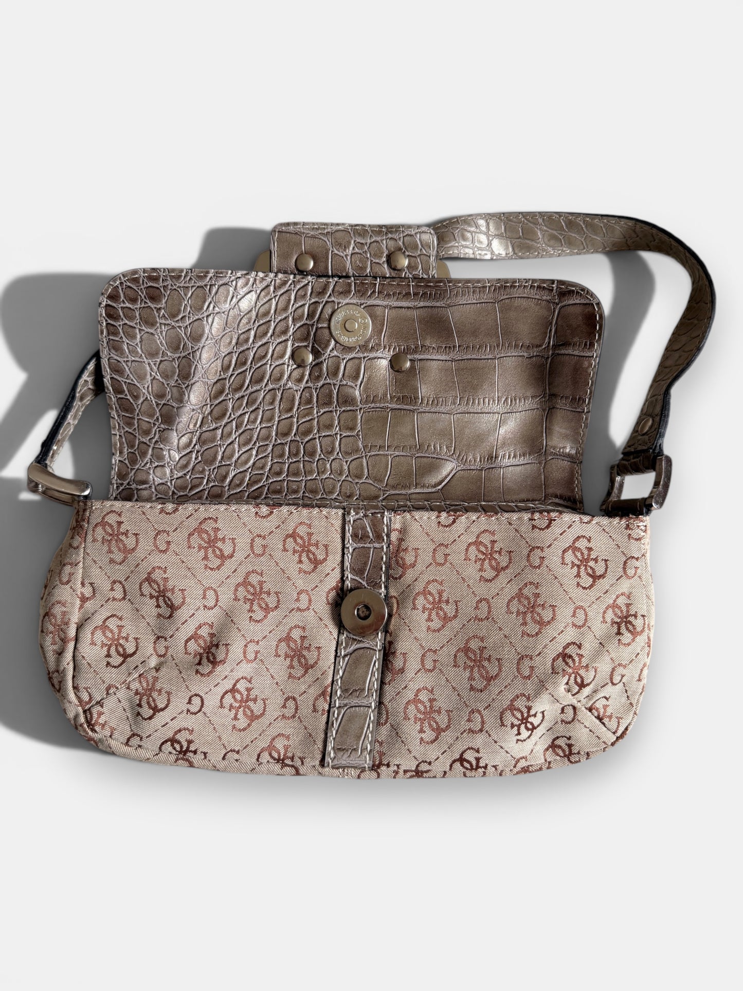x Vintage Guess Mini Shoulder Bag – Beige & Taupe