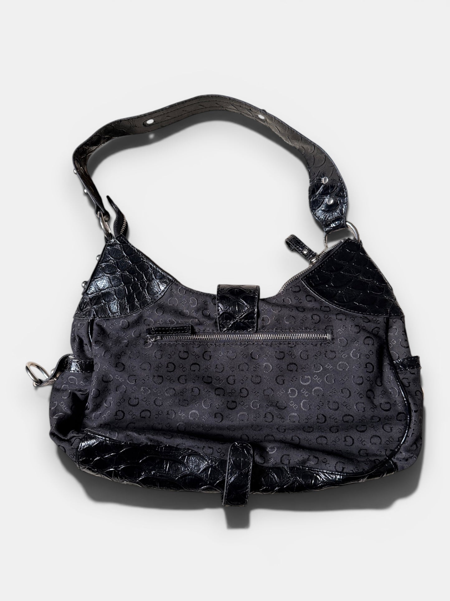 Vintage Guess Y2K Schultertasche Schwarz