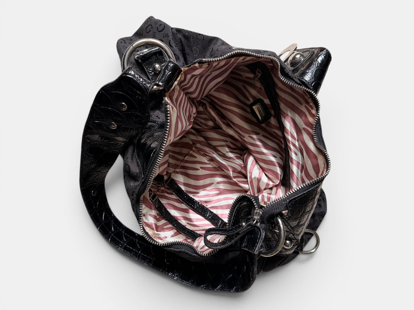 Vintage Guess Y2K Schultertasche Schwarz