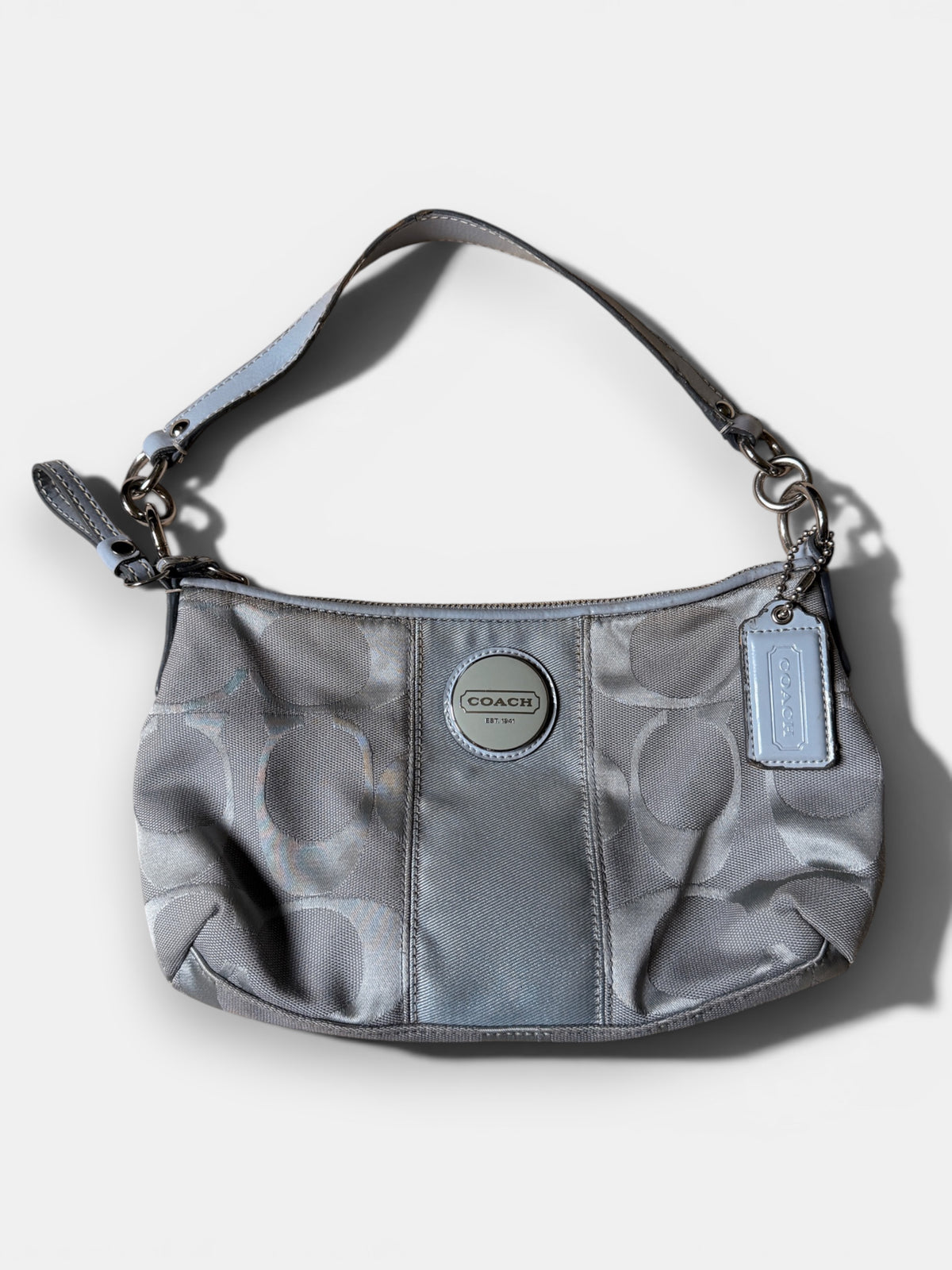 Vintage Coach Schultertasche Hellblau