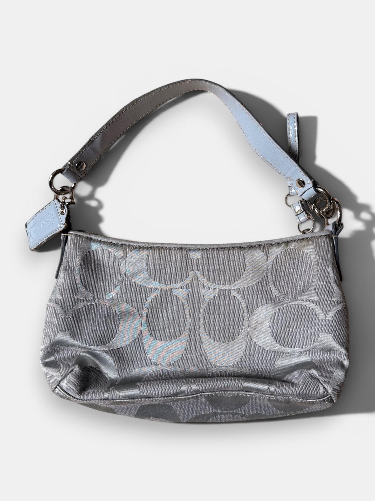 Vintage Coach Schultertasche Hellblau