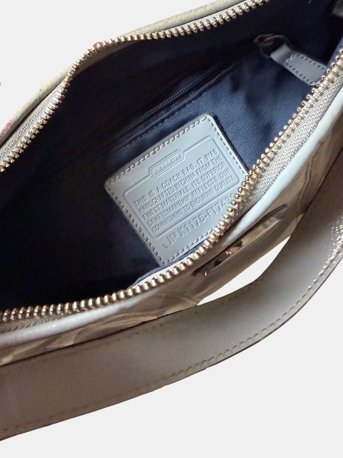Vintage Coach Schultertasche Hellblau