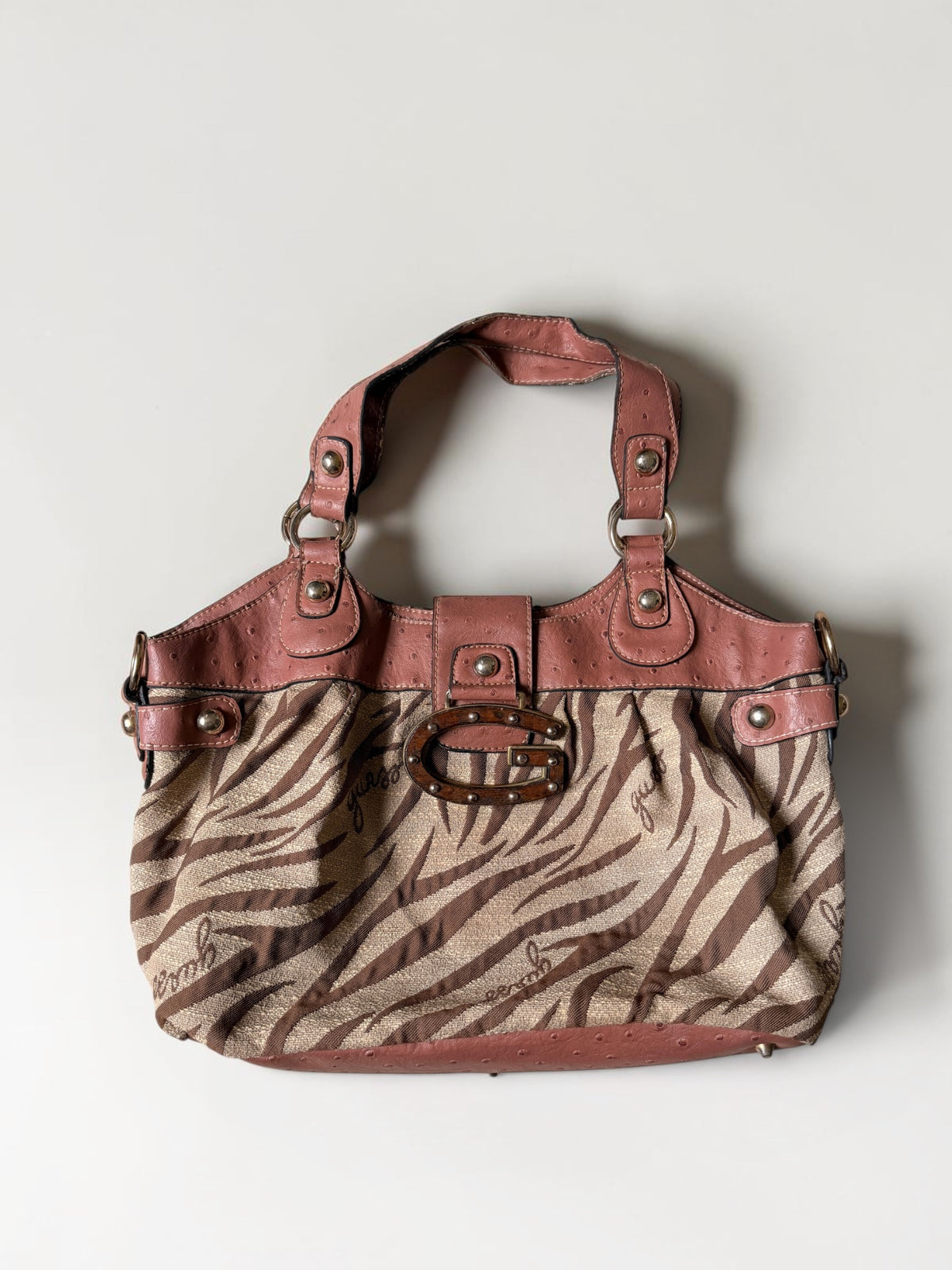 x Guess Zebra Handtasche – Rosa & Braun