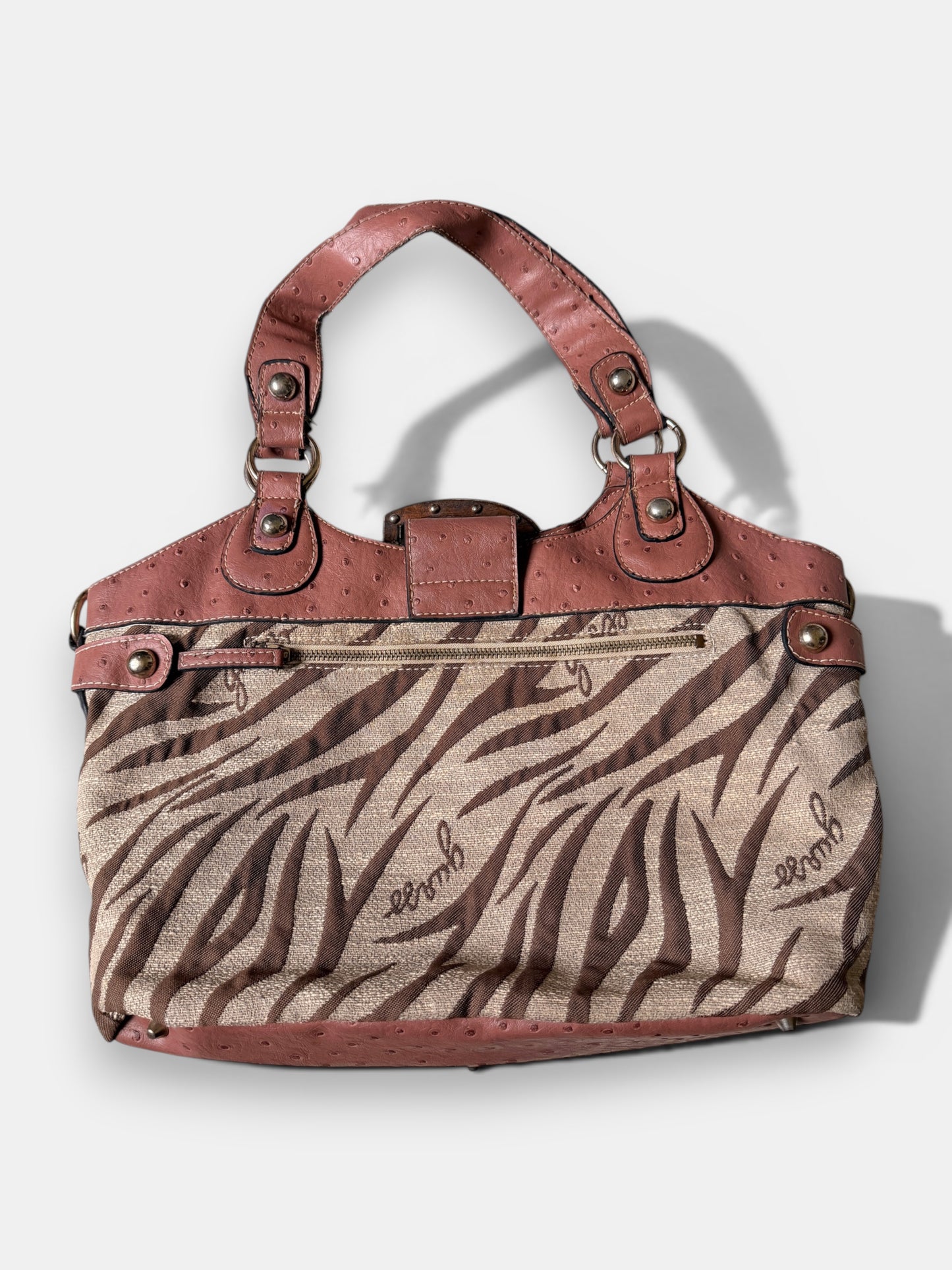 x Guess Zebra Handtasche – Rosa & Braun