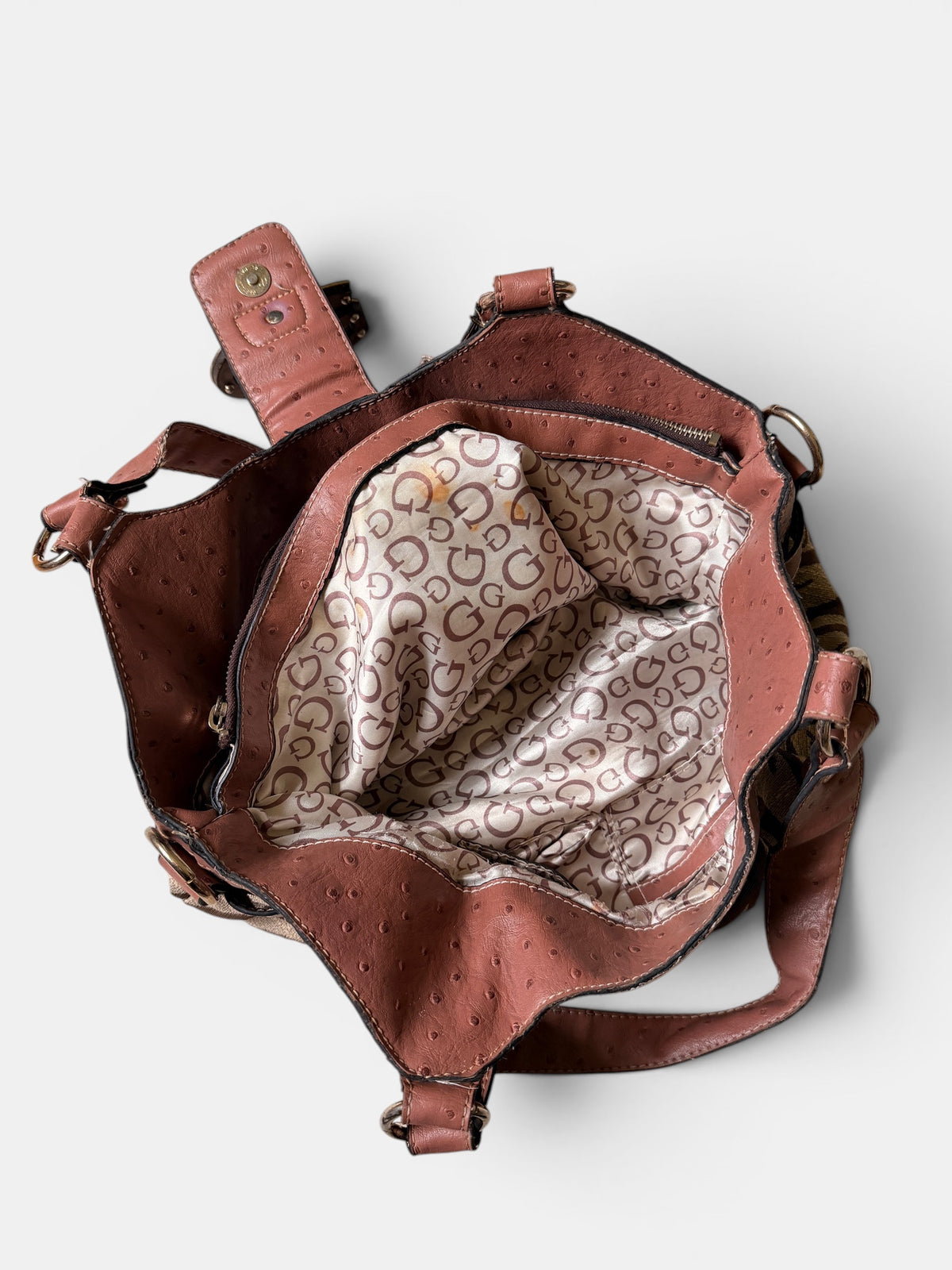 x Guess Zebra Handtasche – Rosa & Braun