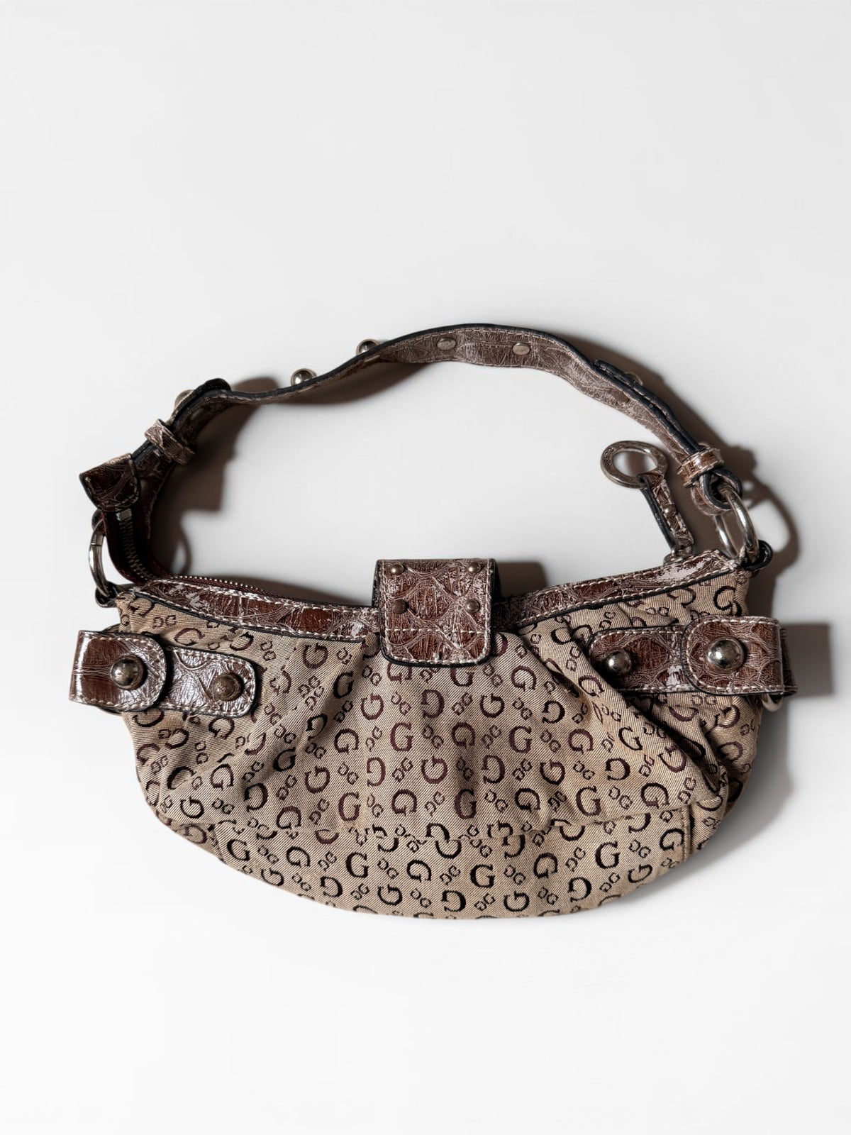 x Vintage Guess Mini Shoulder Bag – Beige & Braun