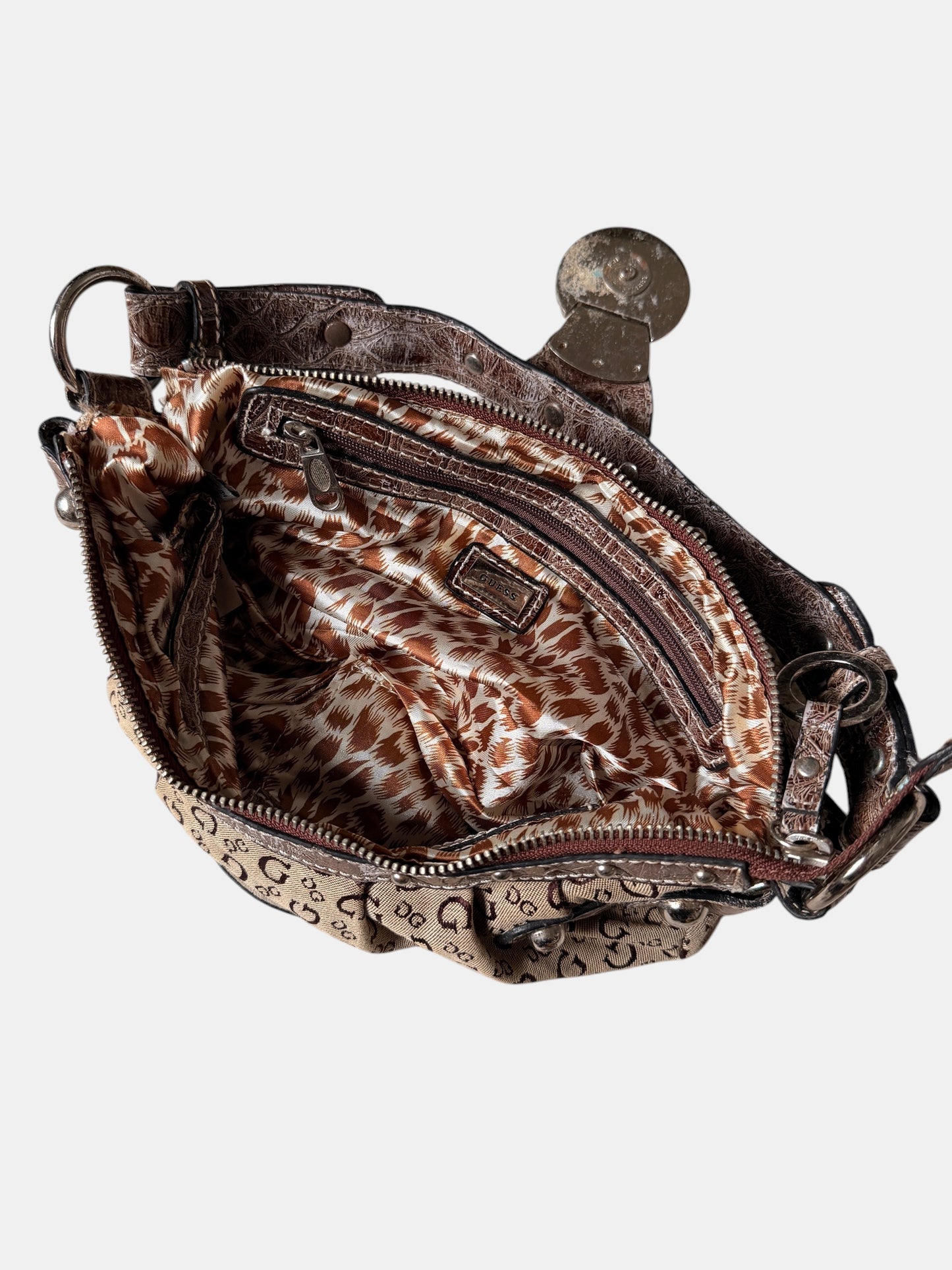 x Vintage Guess Mini Shoulder Bag – Beige & Braun