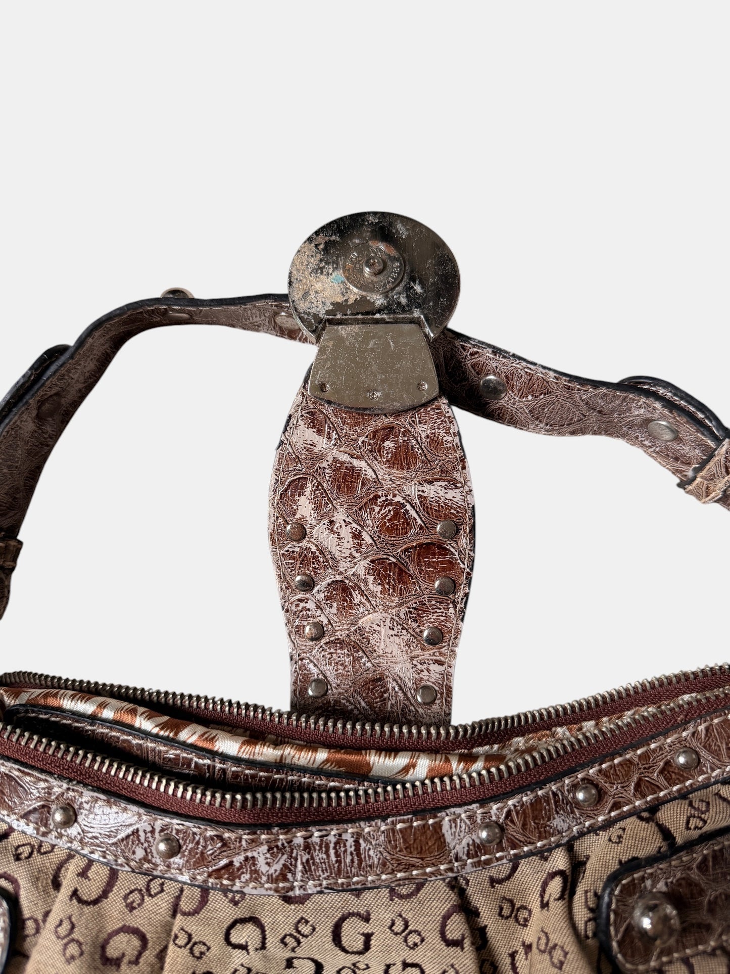 x Vintage Guess Mini Shoulder Bag – Beige & Braun