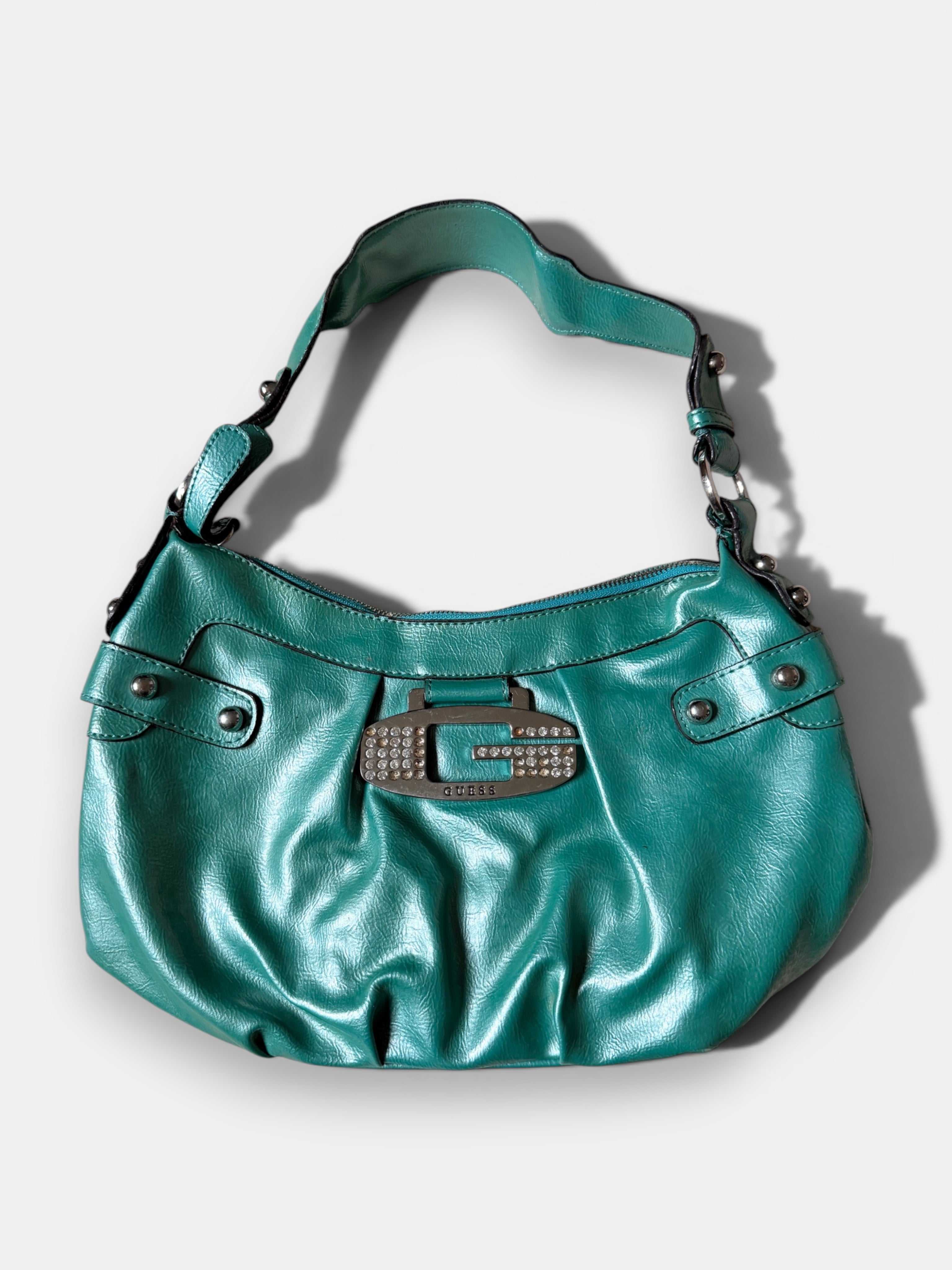 Guess Vintage Y2K Schultertasche Türkis