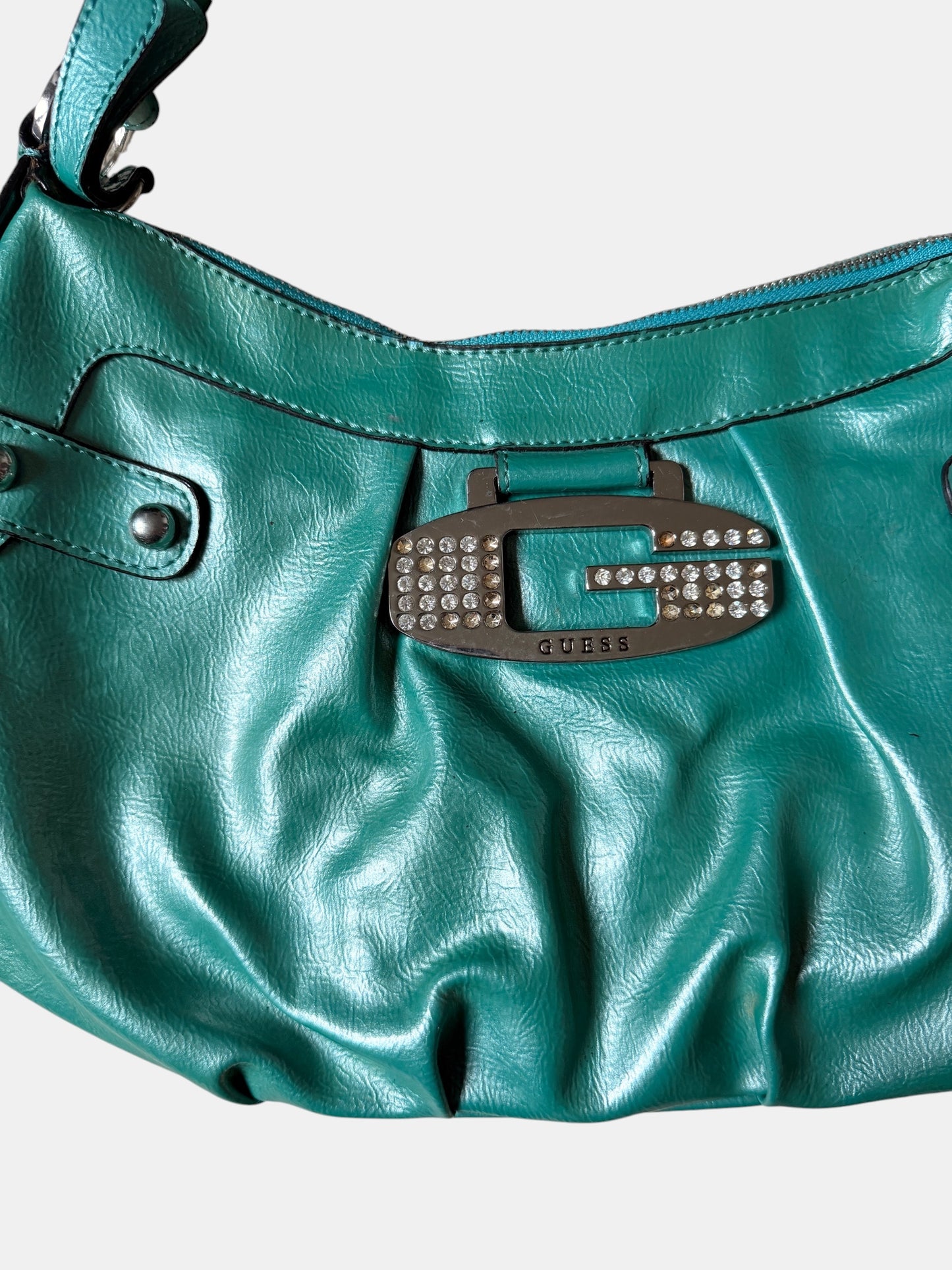Guess Vintage Y2K Schultertasche Türkis