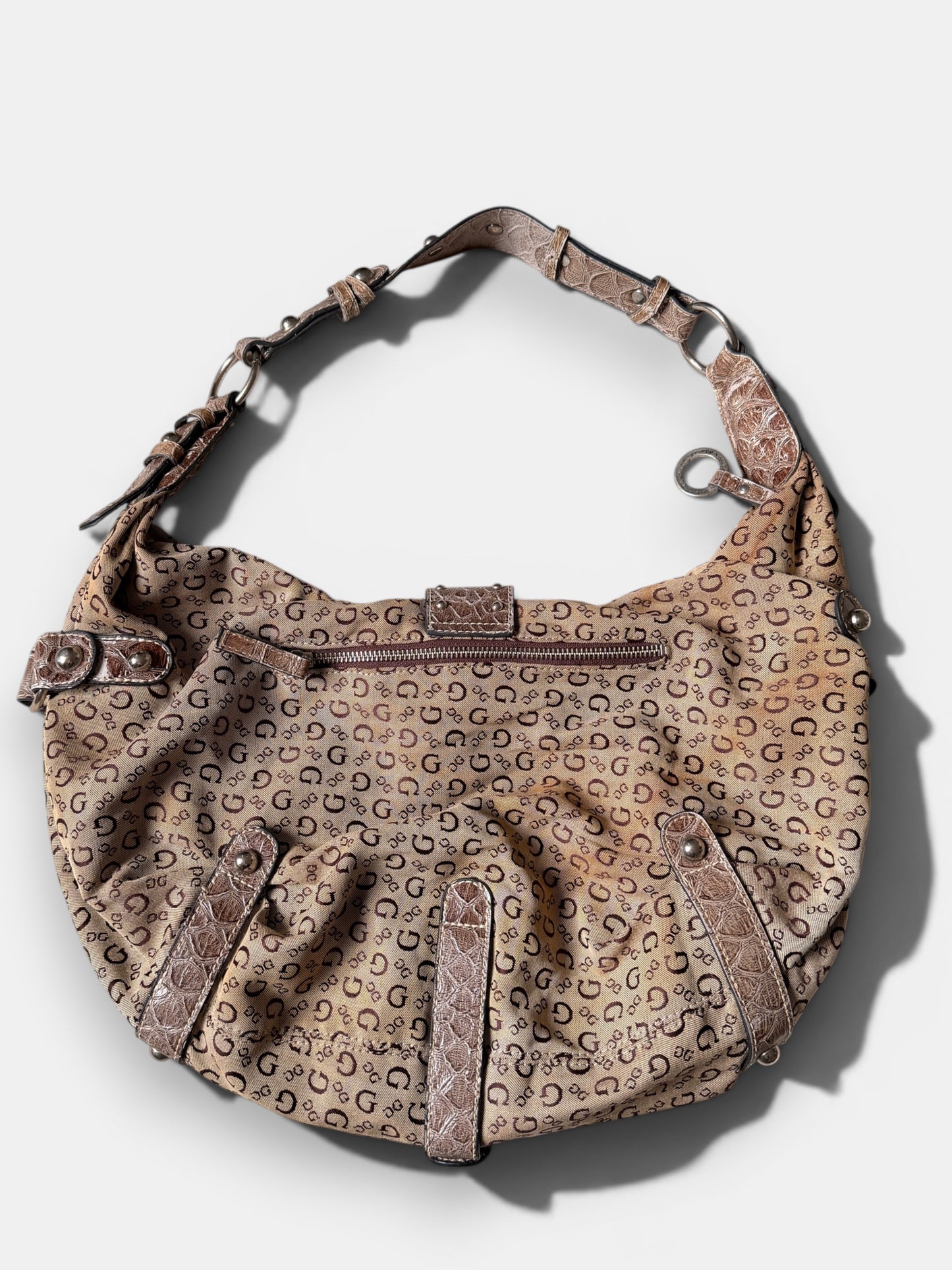 Vintage Guess Monogram Shopper Beige