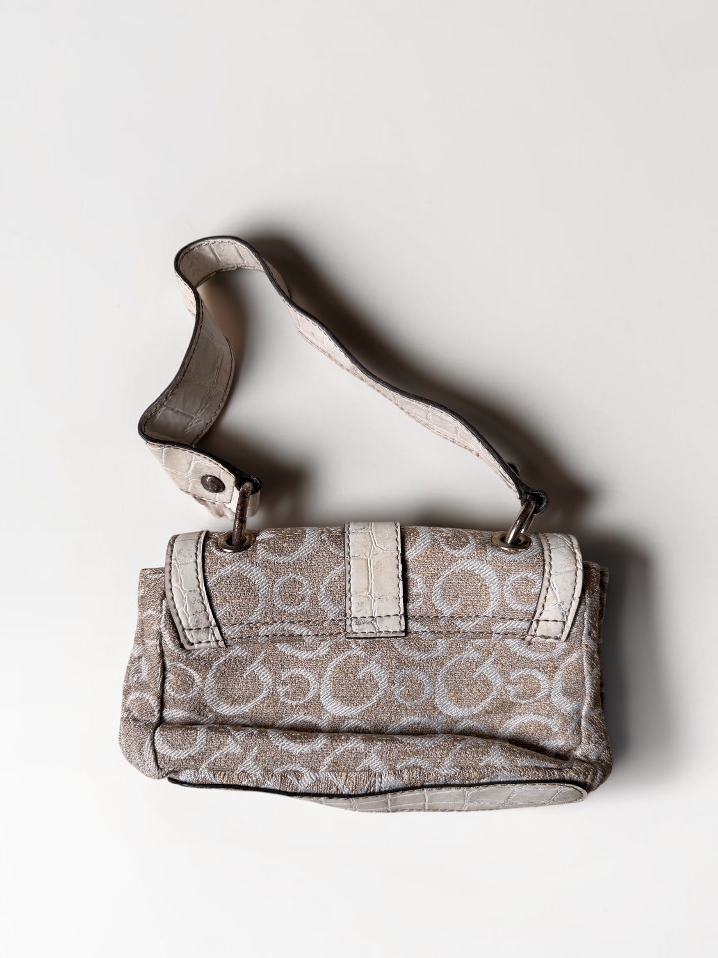 Vintage Guess Mini Shoulder Bag – Beige & Weiss