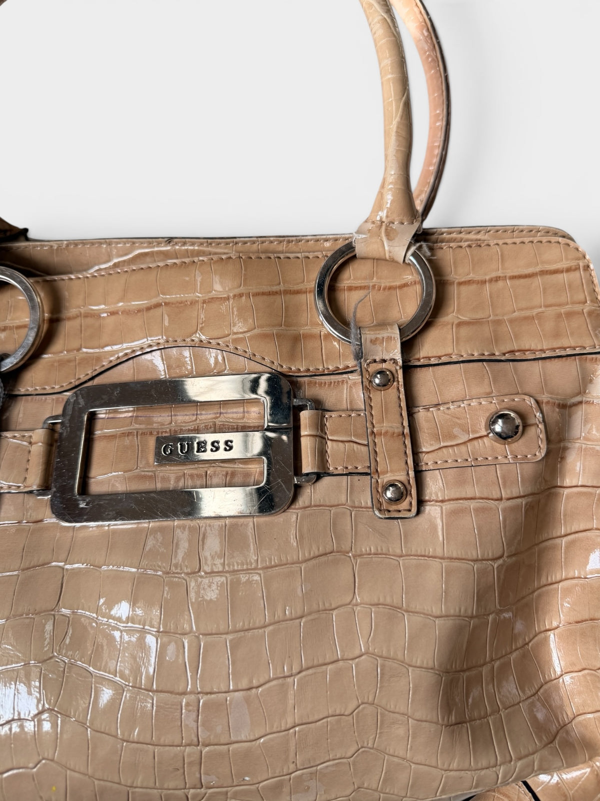 x Vintage Guess Croc Handtasche – Beige