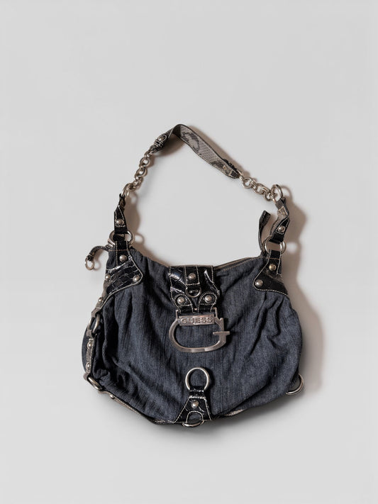 Guess Denim Schultertasche Dunkelblau