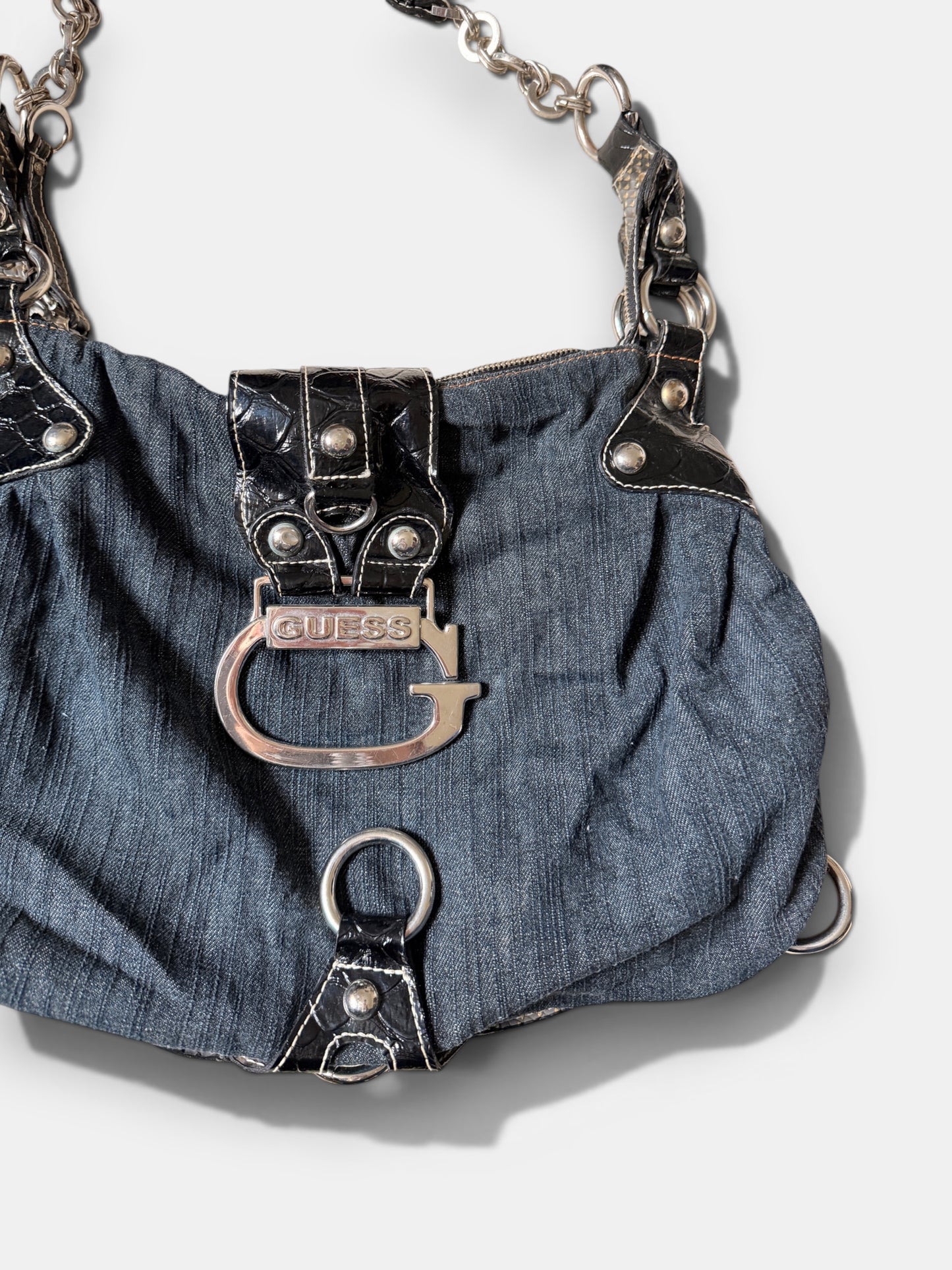 Guess Denim Schultertasche Dunkelblau